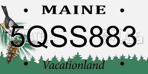 5QSS883 Maine License Plate