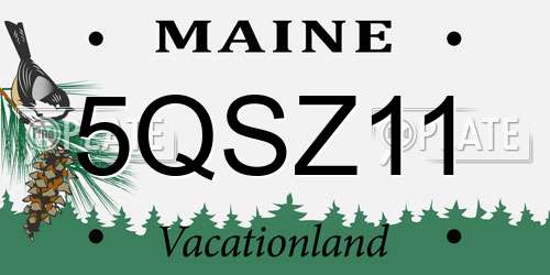 5QSZ11 Maine License Plate