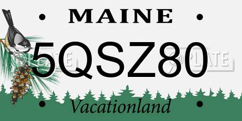 5QSZ80 Maine License Plate