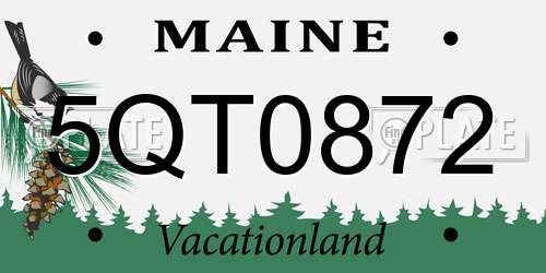 5QT0872 Maine License Plate