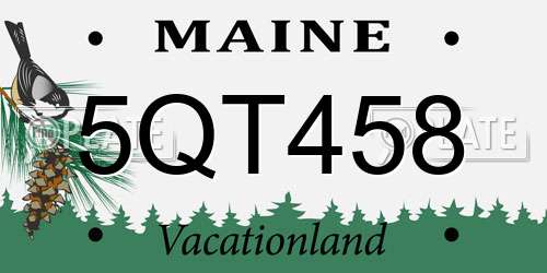 5QT458 Maine License Plate