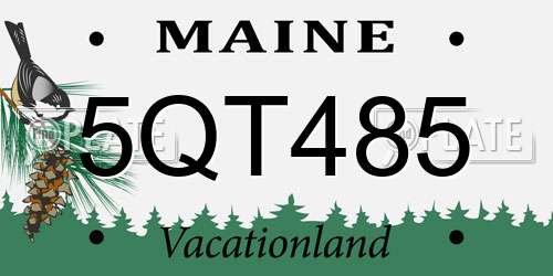 5QT485 Maine License Plate