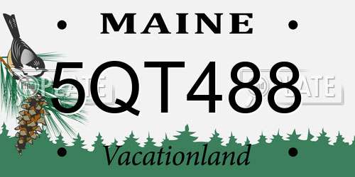 5QT488 Maine License Plate