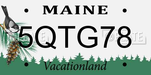 5QTG78 Maine License Plate