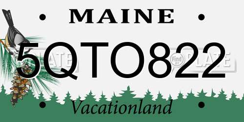 5QTO822 Maine License Plate