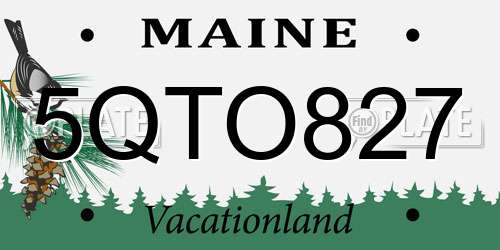 5QTO827 Maine License Plate
