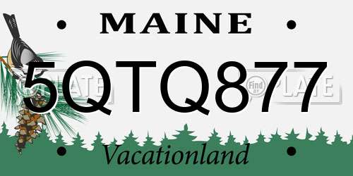 5QTQ877 Maine License Plate