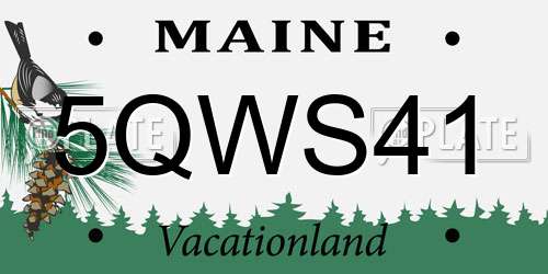 5QWS41 Maine License Plate