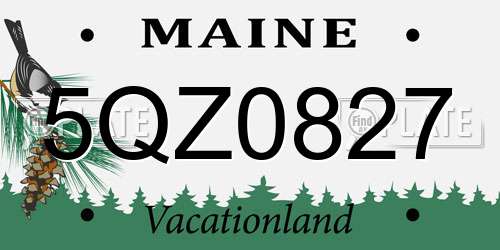 5QZ0827 Maine License Plate