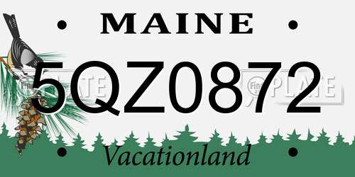 5QZ0872 Maine License Plate