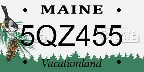 5QZ455 Maine License Plate