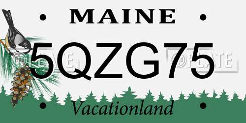 5QZG75 Maine License Plate