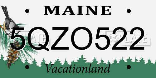 5QZO522 Maine License Plate