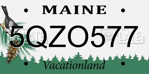 5QZO577 Maine License Plate