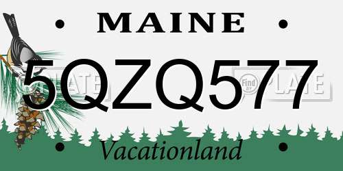 5QZQ577 Maine License Plate