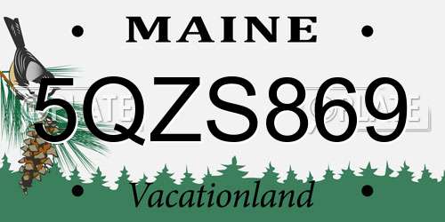 5QZS869 Maine License Plate
