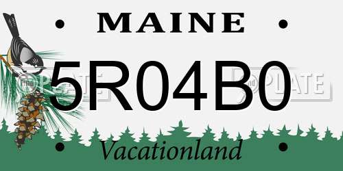 5R04B0 Maine License Plate