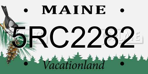 5RC2282 Maine License Plate