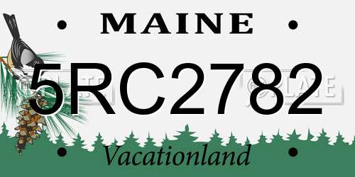 5RC2782 Maine License Plate