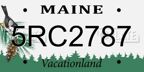 5RC2787 Maine License Plate