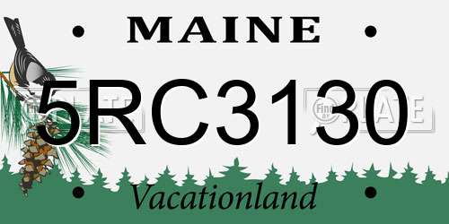 5RC3130 Maine License Plate