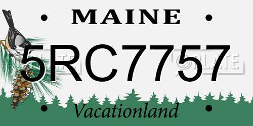 5RC7757 Maine License Plate