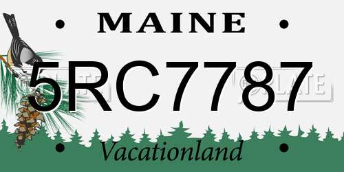 5RC7787 Maine License Plate