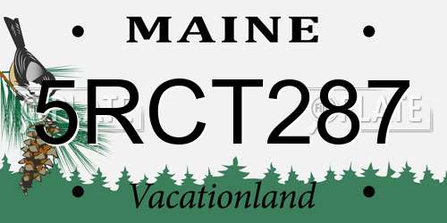 5RCT287 Maine License Plate