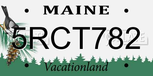 5RCT782 Maine License Plate