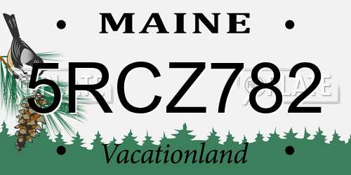 5RCZ782 Maine License Plate