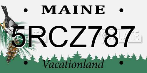 5RCZ787 Maine License Plate