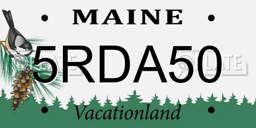 5RDA50 Maine License Plate