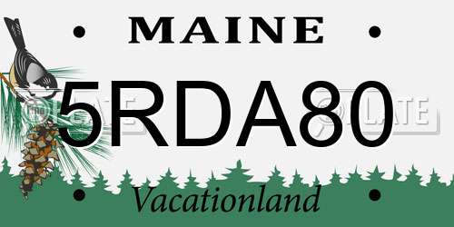 5RDA80 Maine License Plate