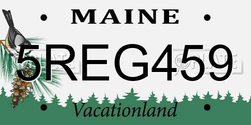 5REG459 Maine License Plate