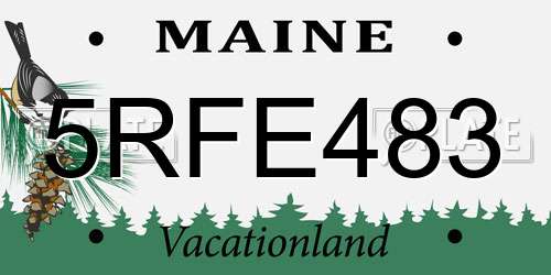 5RFE483 Maine License Plate