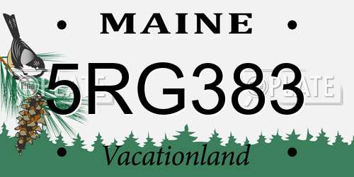 5RG383 Maine License Plate