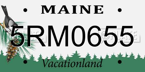 5RM0655 Maine License Plate