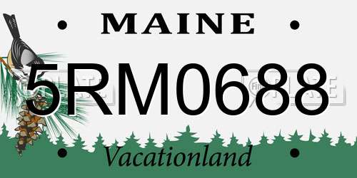 5RM0688 Maine License Plate