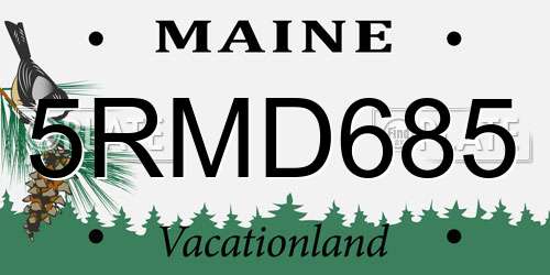 5RMD685 Maine License Plate