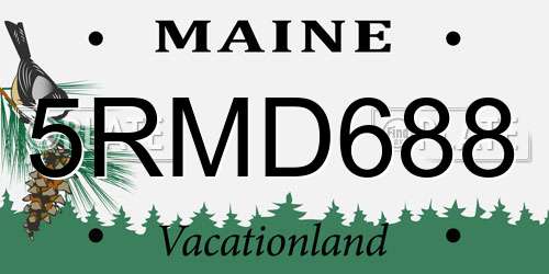 5RMD688 Maine License Plate