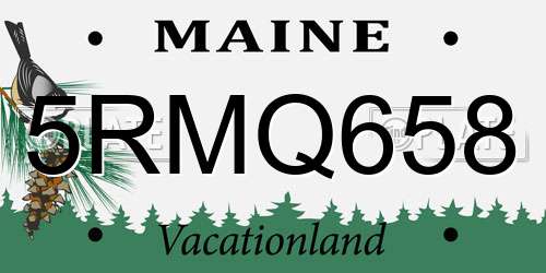 5RMQ658 Maine License Plate