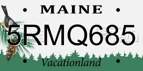 5RMQ685 Maine License Plate
