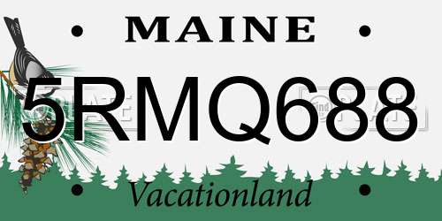 5RMQ688 Maine License Plate