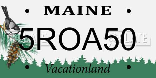 5ROA50 Maine License Plate