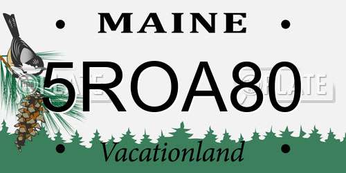 5ROA80 Maine License Plate