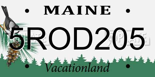 5ROD205 Maine License Plate