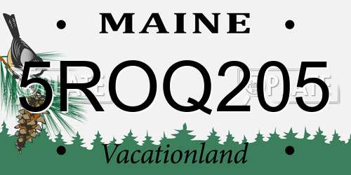 5ROQ205 Maine License Plate