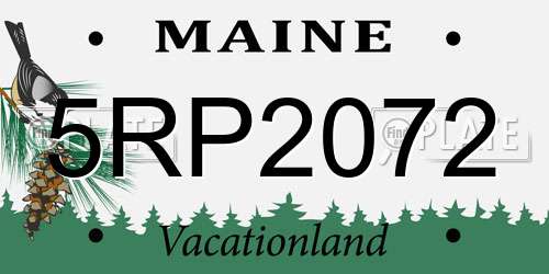 5RP2072 Maine License Plate