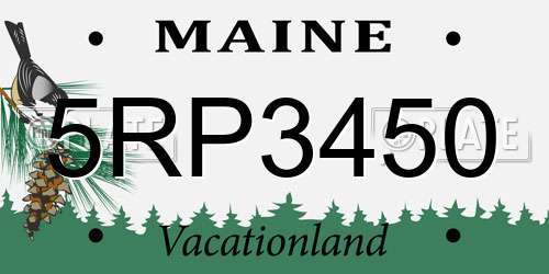 5RP3450 Maine License Plate