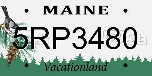 5RP3480 Maine License Plate